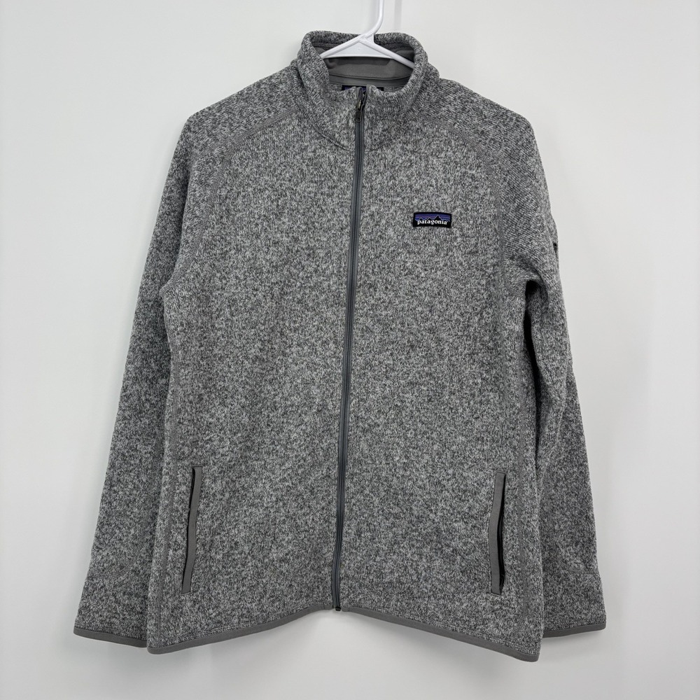 Patagonia Better Sweater Jacket Womens Large Birch Gray Full Zip Hiking Outdoor